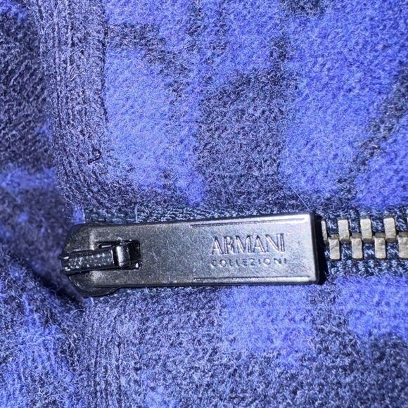 Armani Collezioni Floral Jacquard Full Zip Wool/Cashmere Sweater Jacket Size 6 - Picture 5 of 5